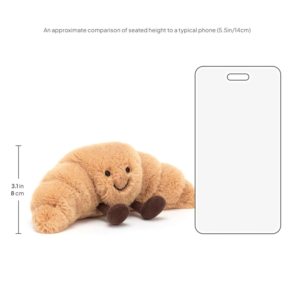 Jellycat Amuseables Croissant Small 8.7-Inch Wide Pastry Plush - Image 3